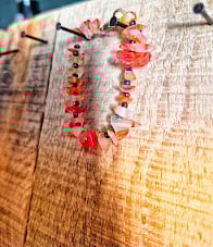 Handmade Orange Gemstone Chip Bracelet – Warm Sunset Tones – Beaded Statement 