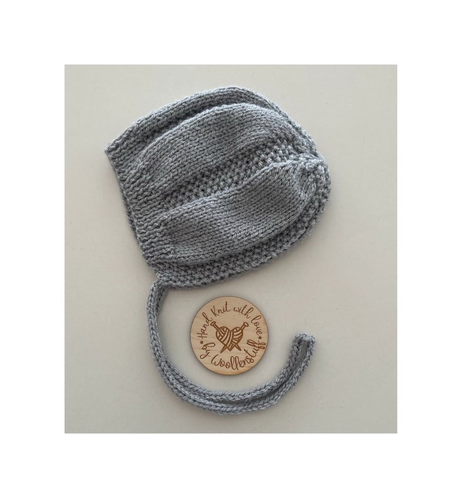 Made To Order Handknitted Spring Duo Baby Bonnet 7 sizes. Any colour.
