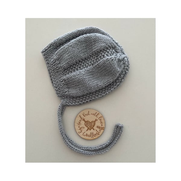 Made To Order Handknitted Spring Duo Baby Bonnet 7 sizes. Any colour.