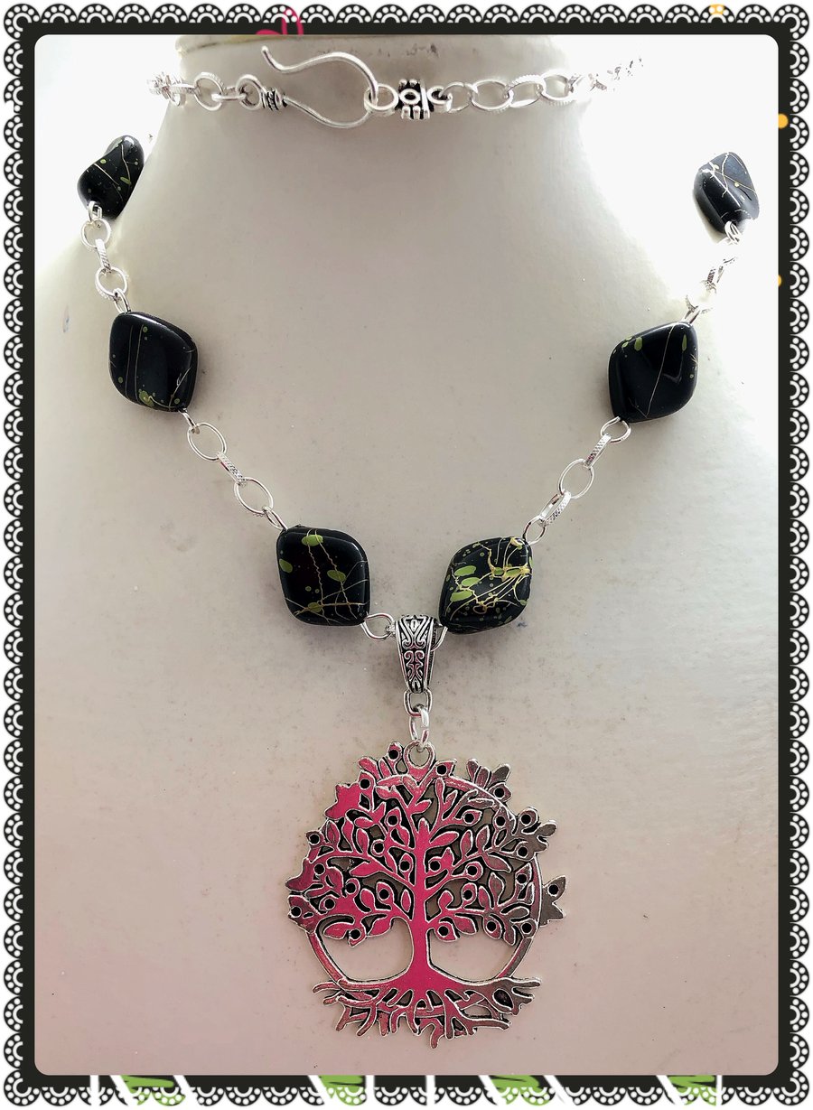 SALE One of a Kind Large Tree of Life longer length necklace 
