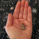 raw pyrite wire wrapped talisman necklace - handmade copper spiral  jewellery