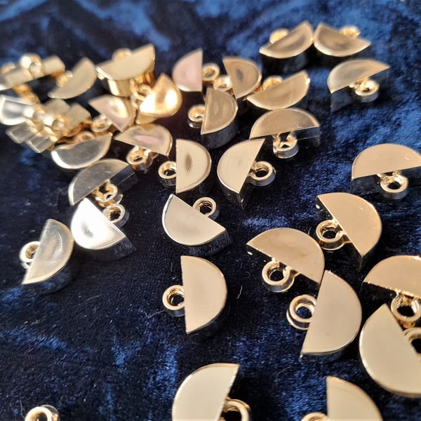 14mm gold half moon shaped small shank buttons