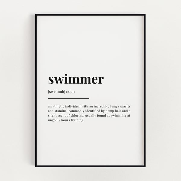 Swimmer Definition Print