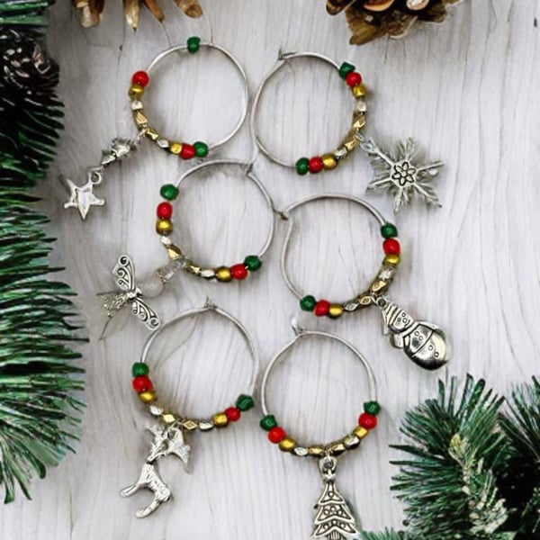 Christmas wine glass charms 