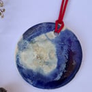 Portal Glazed Porcelain Christmas Tree Decoration Ornament Cobalt Ocean Glaze