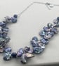 Peacock Blue Large Irregular Keshi Pearl Necklace - Image 2