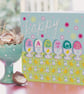 Happy Easter Card in Blue - Image 1