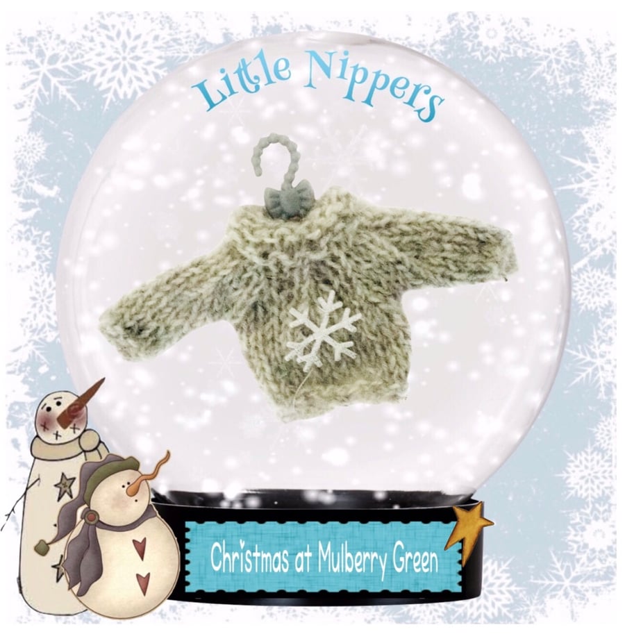Little Nippers’ Grey Tweed  Snowflake Jumper