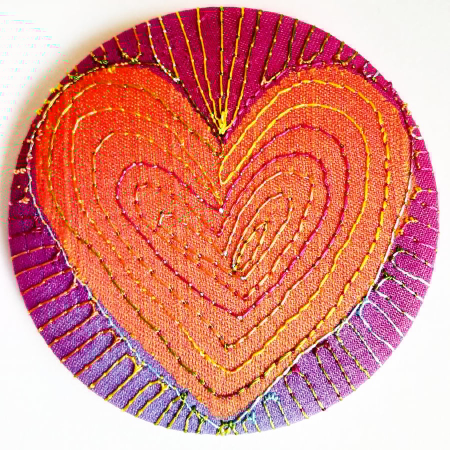 Badges 58mm Heart Badge Free Machine Embr... Folksy