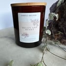 Melon and Muget Wood Wick Candle, Vegan Coconut Wax Crackle Wick Candle