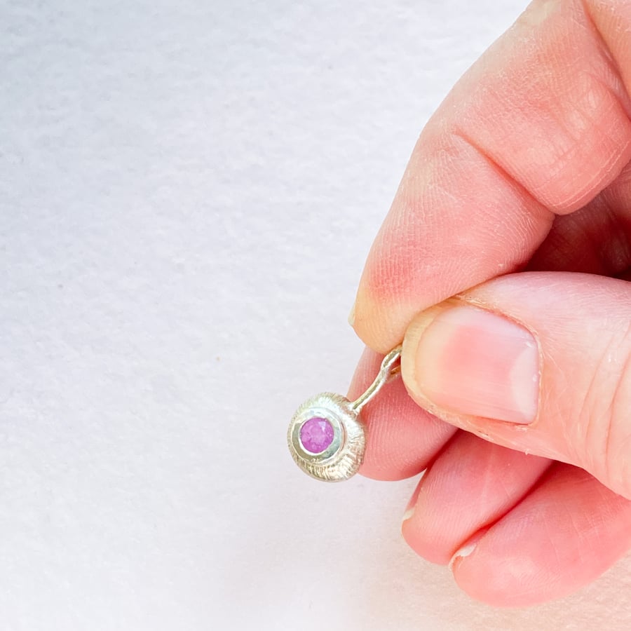 Pink Sapphire Pendant Necklace 