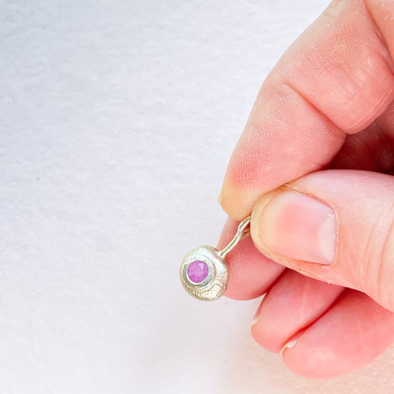 Pink Sapphire Pendant Necklace 