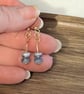 Silver Blue and Gold Czech Glass Earrings - Image 6