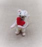 Small Valentine Gift, Wool Mouse Figurine, Felted Animal Ornament, Soft Mouse - Image 2