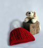 Christmas Ready Red Baby Crochet Cardigan and Hat with Faux Fur Pom Pom - Handma - Image 2
