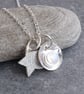 Moon and stars pendant, Moonstone jewellery - Image 1