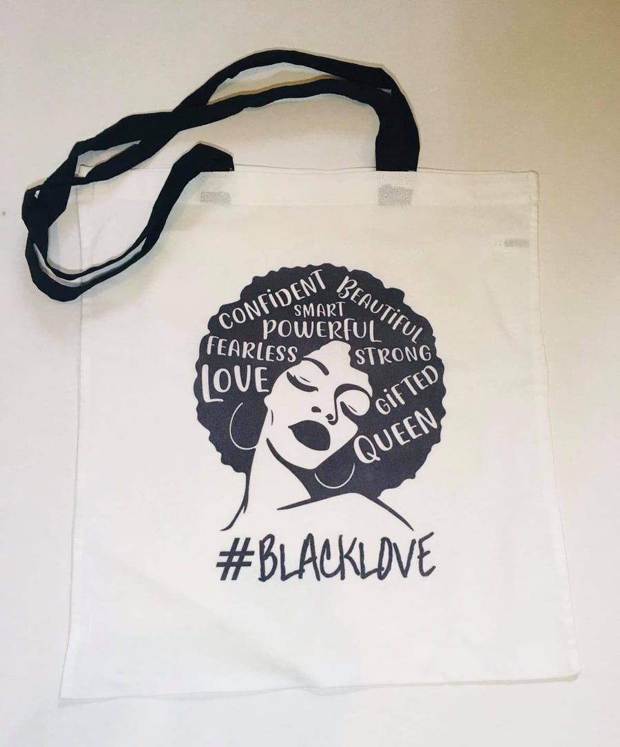 Afro Woman blacklove Tote Bag Shopper