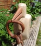 Heron with eel hand carved wooden sculpture for nature lovers - Image 5