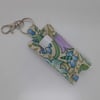 Key ring lip balm holder in William Morris fabric 