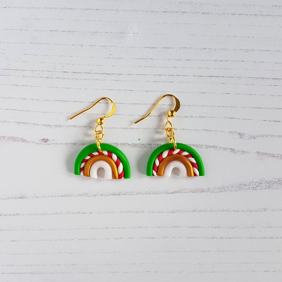 Christmas rainbow earrings