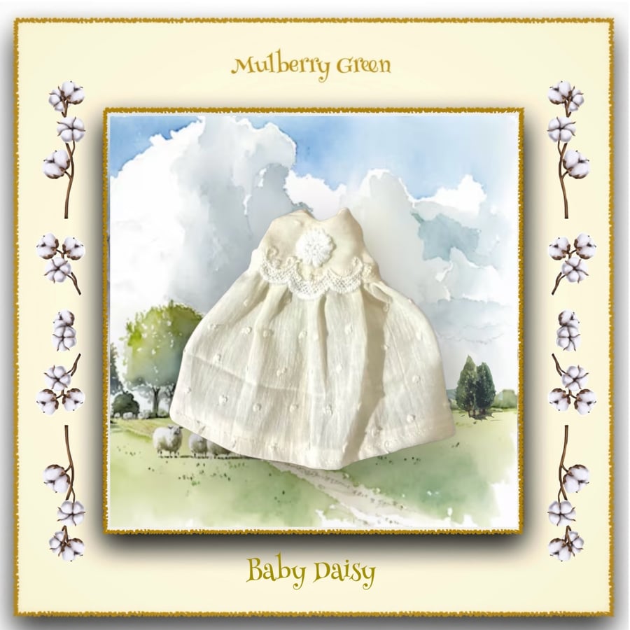 Swiss Dot Christening Dress for Baby Daisy 