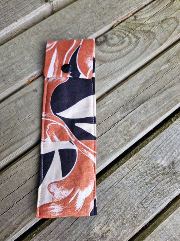 Autumn coloured abstract pattern mascara, lip gloss or eyebrow pencil case