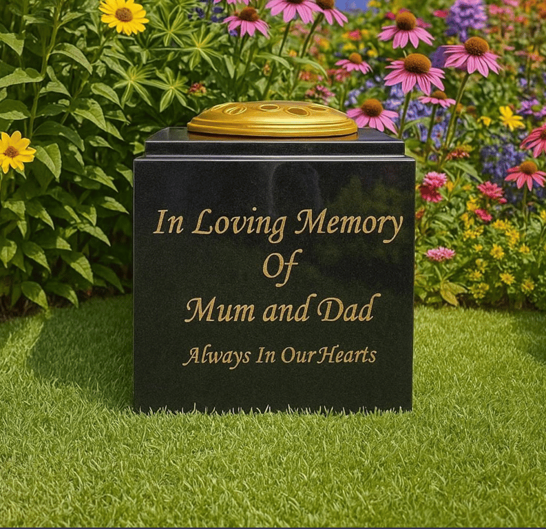  Personalised Granite Memorial Vase Plaque Grave rose bowl Cemetery Vase 