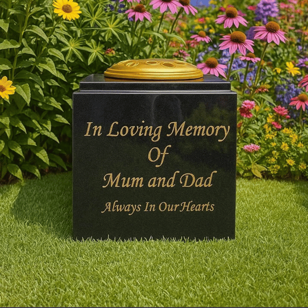  Personalised Granite Memorial Vase Plaque Grave rose bowl Cemetery Vase 