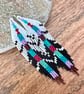 Colourful beadwork feather fringe earrings  - Image 3