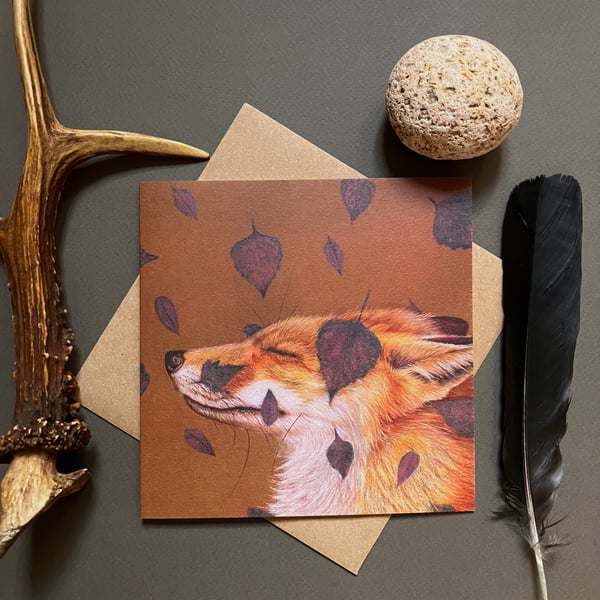 "Harmony Fox" Blank Greeting Card