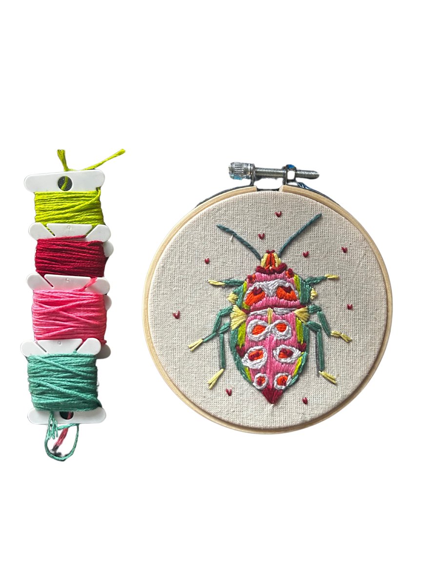 Love Bug Beetle Embroidery Kit 