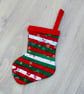 Small Scrappy Fabric Hanging Christmas Stocking - Image 5
