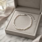 Lovely Irregular Pearl and Sterling Silver Bracelet
