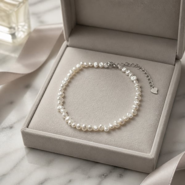 Lovely Irregular Pearl and Sterling Silver Bracelet