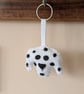 Handmade felt Dalmatian dog keyring  - Image 1