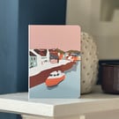 card new beginnings sailing away boat moving (5-pack)