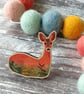 Roe Deer Wood Pin Brooch - Image 1