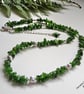 Designer Russian Diopside Nugget Necklace Silver Plate - Image 1
