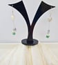 Statement Long Earrings Coin Pearl & Gemstone Sterling Silver Dangle Earrings - Image 9