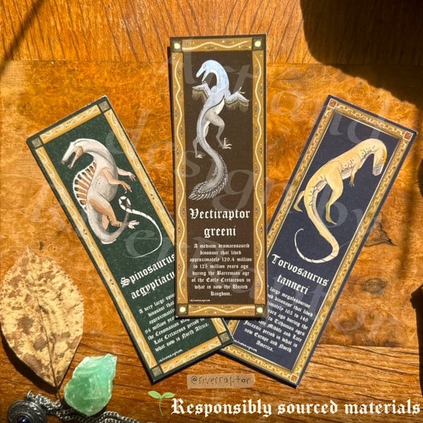 FULL-SET DINOSAUR BOOKMARKS! - Medieval-themed prehistory