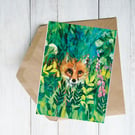 Blank card Fox wildlife art card