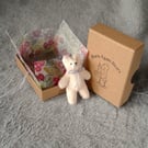 Tiny ted in a box, letterbox gift 'random act of tiny furry kindness'