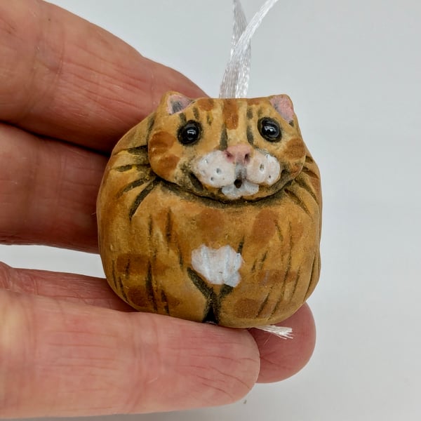 Ginger Cat - Little Creatures Range - on ribbon
