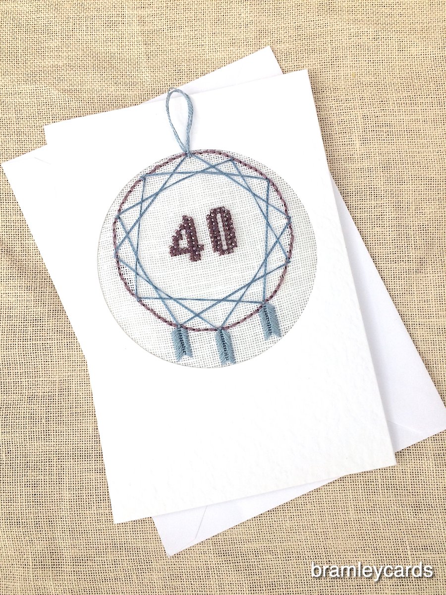 Embroidered Personalised Dreamcacher Card