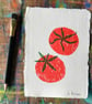 Two tomatoes - mini screen print by Jo Brown