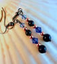 Blue Goldstone Earrings With Swarovski 'Sapphire' Crystals and Copper Beads. - Image 7