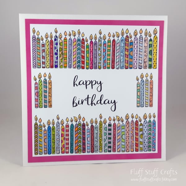 Handmade birthday card - birthday candles