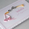 Handmade quilled birth congratulations card for new baby boy card with quilling stork