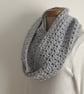 INFINITY SCARF , cowl 'Stroll' .Alpaca blend. Super-soft . Silver grey.  - Image 6