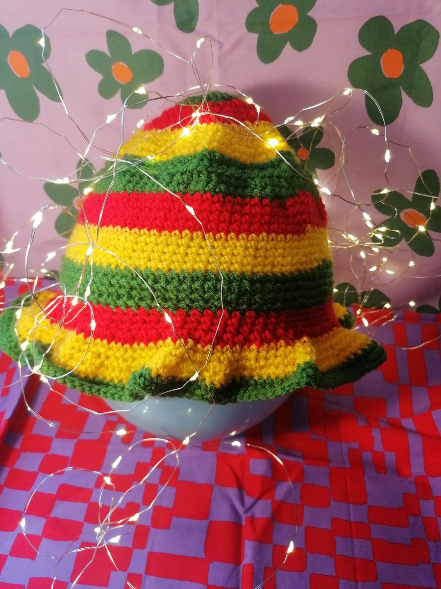 Rainbow Festival Crochet Bucket Hat